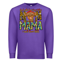 Purple God Gifted Me Two Titles And Mama i Rock Them Both Premium Sweatshirt - CowhideDigitalArt
