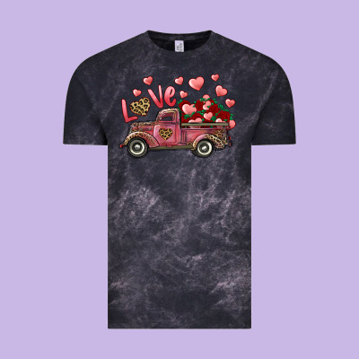 Love Truck With Roses And Leopard Vintage Tee Designed By Ranaportraitstore