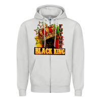 Dove Grey Future black king Zipper Hoodie - FaDigitalArtStudio