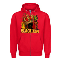 Red Future black king Zipper Hoodie - FaDigitalArtStudio