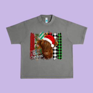 Merry Christmas Cow Urban Heavy Tee Designed By Bettercallsaul