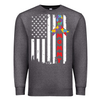 Charcoal Heather lil autism mom Premium Sweatshirt - CowhideDigitalArt