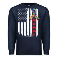 Navy lil autism mom Premium Sweatshirt - CowhideDigitalArt