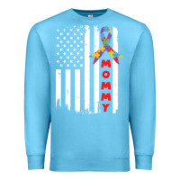 Ocean Blue lil autism mom Premium Sweatshirt - CowhideDigitalArt