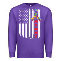 Purple lil autism mom Premium Sweatshirt - CowhideDigitalArt