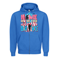 True Royal Home of the free because of the brave Zipper Hoodie - FaDigitalArtStudio