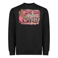 Black give boot to the cancer Heavyweight Sweatshirt - CowGirlArtShop