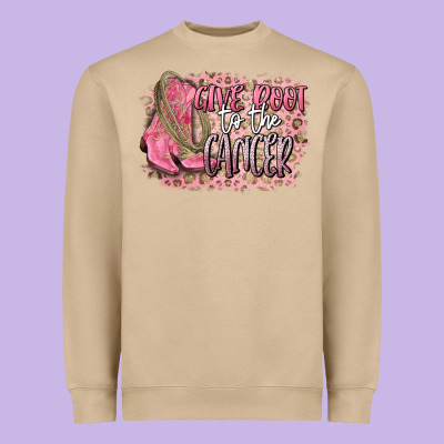 Give Boot To The Cancer Heavyweight Sweatshirt Designed By Cowgirlartshop