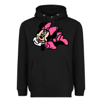 Black Minnie Mouse Heavyweight Hoodie - CowhideDigitalArt