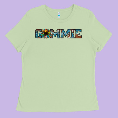 Gammie Sunflower Cowhide Ladies Tee Designed By Jasminsmagicworld