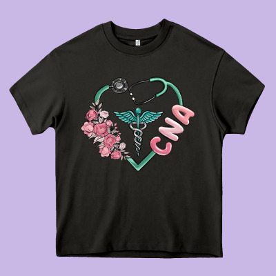 Cna Heart Heavy Core Tee Designed By Maliassmallbusiness