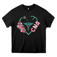 Black cna heart Heavy Core Tee - MaliasSmallBusiness