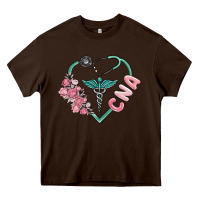 Chocolate Brown cna heart Heavy Core Tee - MaliasSmallBusiness