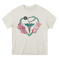 Cream cna heart Heavy Core Tee - MaliasSmallBusiness
