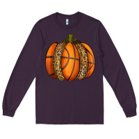 Plum Basketball Pumpkin Long Sleeve Tee - texasbilliewilder
