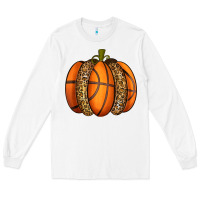 White Basketball Pumpkin Long Sleeve Tee - texasbilliewilder