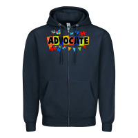 Navy Advocate Autism Zipper Hoodie - FaDigitalArtStudio