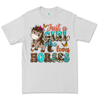Dove Grey just a girl who loves horses Premium Tee - NancyCooperArtShop