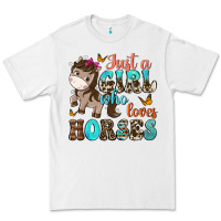 White just a girl who loves horses Premium Tee - NancyCooperArtShop