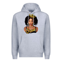 Heather Grey black queen Premium Hoodie - FaDigitalArtStudio