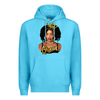 Ocean Blue black queen Premium Hoodie - FaDigitalArtStudio