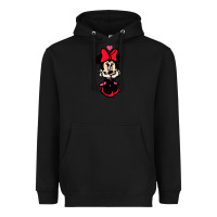 Black Minnie Mouse Heavyweight Hoodie - CowhideDigitalArt