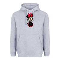 Heather Grey Minnie Mouse Heavyweight Hoodie - CowhideDigitalArt
