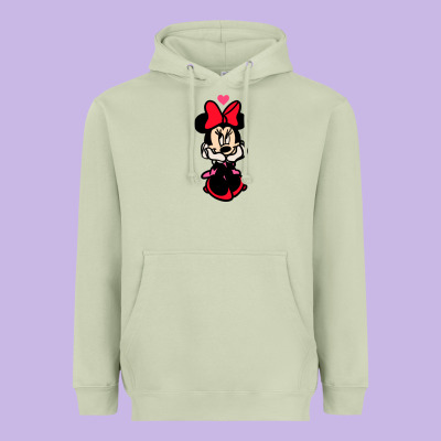 Minnie Mouse Heavyweight Hoodie Designed By Cowhidedigitalart