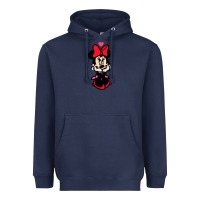 Navy Minnie Mouse Heavyweight Hoodie - CowhideDigitalArt