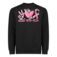 Black peace love cure breast cancer Heavyweight Sweatshirt - CowGirlArtShop