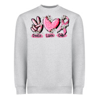 Heather Grey peace love cure breast cancer Heavyweight Sweatshirt - CowGirlArtShop