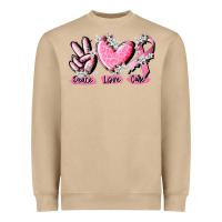 Peace Love Cure Breast Cancer Heavyweight Sweatshirt | Teevron