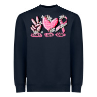 Navy peace love cure breast cancer Heavyweight Sweatshirt - CowGirlArtShop