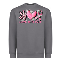 Storm peace love cure breast cancer Heavyweight Sweatshirt - CowGirlArtShop