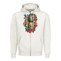 Oatmeal Heather Let's get lit Zipper Hoodie - FaDigitalArtStudio