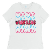 White wrestling mama Ladies Tee - MaliasSmallBusiness