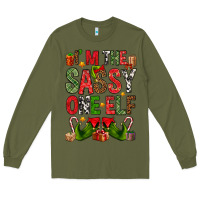 Army Green I'm the sassy on the elf Long Sleeve Tee - NancyCooperArtShop
