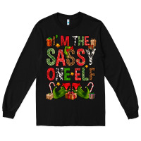 Black I'm the sassy on the elf Long Sleeve Tee - NancyCooperArtShop