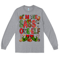 Heather Grey I'm the sassy on the elf Long Sleeve Tee - NancyCooperArtShop