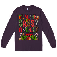 Plum I'm the sassy on the elf Long Sleeve Tee - NancyCooperArtShop