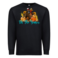 Black Western Fall Turkey Tis The Season Premium Sweatshirt - LillyAllenDesigns
