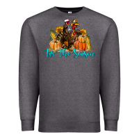 Charcoal Heather Western Fall Turkey Tis The Season Premium Sweatshirt - LillyAllenDesigns