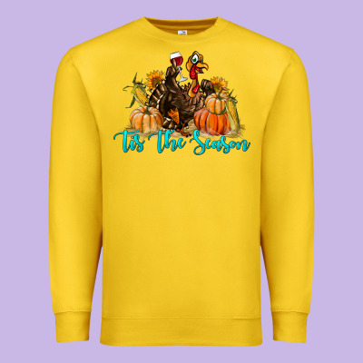 Western Fall Turkey Tis The Season Premium Sweatshirt Designed By Lillyallendesigns