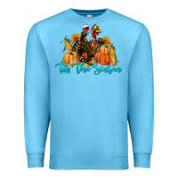 Ocean Blue Western Fall Turkey Tis The Season Premium Sweatshirt - LillyAllenDesigns