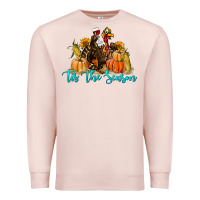 Pale Pink Western Fall Turkey Tis The Season Premium Sweatshirt - LillyAllenDesigns