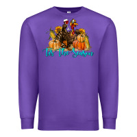 Purple Western Fall Turkey Tis The Season Premium Sweatshirt - LillyAllenDesigns