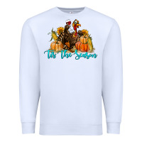White Western Fall Turkey Tis The Season Premium Sweatshirt - LillyAllenDesigns