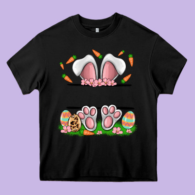 Easter Costom Name Rabbit Heavy Core Tee Designed By Maliassmallbusiness