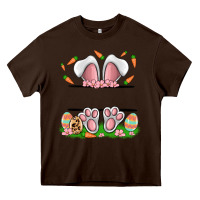 Chocolate Brown easter costom name rabbit Heavy Core Tee - MaliasSmallBusiness