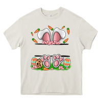 Cream easter costom name rabbit Heavy Core Tee - MaliasSmallBusiness